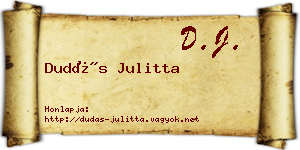 Dudás Julitta névjegykártya